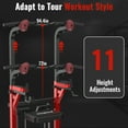 thumbnail image 3 of Pooboo Power Tower Pull Up Bar Dip Station with Resistance Assisted Pad Multi-Function Adjustable Height Home Gym Strength Training Fitness Workout Equipment 480 LBS, 3 of 7