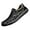 Black, variant on Men's Casual Faux Leather Loafers Slip-On Hand-Stitched Driving Walking Shoes