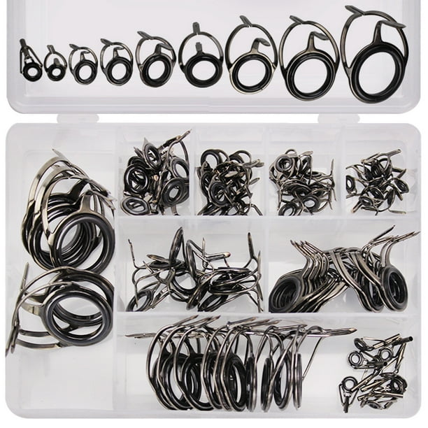 85Pcs Fishing Rod Guides Set Tip Repair Kit Various Size Stainless Steel  Fishing Rod Parts Accessories 