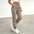 thumbnail image 6 of Cmfcve Cargo Pants for Women Lightweight Hiking Pants High Waist Drawstring Casual Joggers with Pockets, 6 of 6