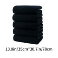 thumbnail image 3 of Black L 5-Piece Luxury Cotton Bath Towel Set With Black Trim Hotel Quality Softness #5Z3Ao, 3 of 6