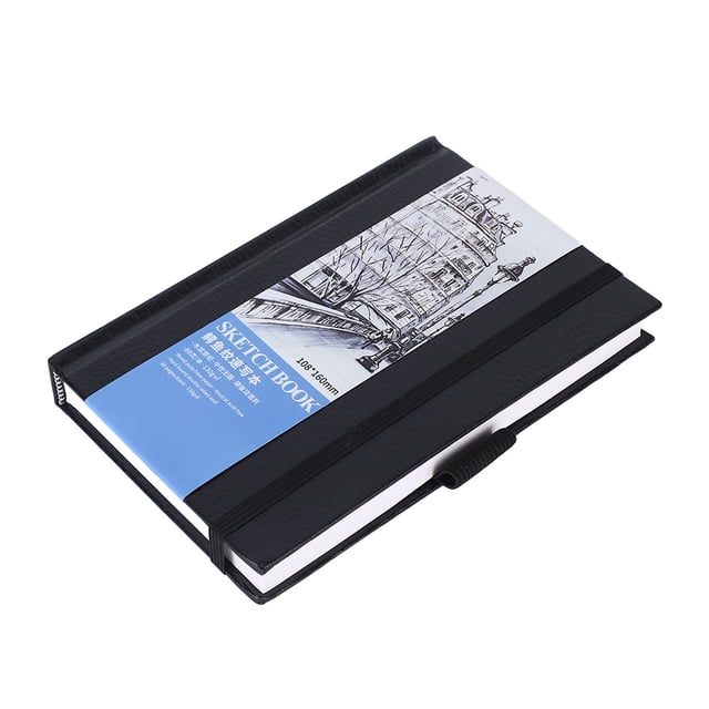 Watercolor Journal, Elastic Band Hard Cover Watercolor Sketchbook 80 Pages Bookmark Ribbon For Family
