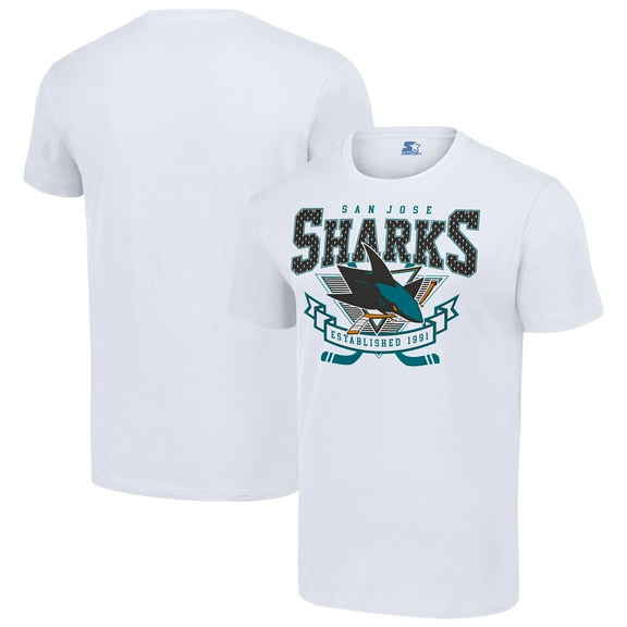 Men's Starter White San Jose Sharks Team Logo Graphic T-Shirt