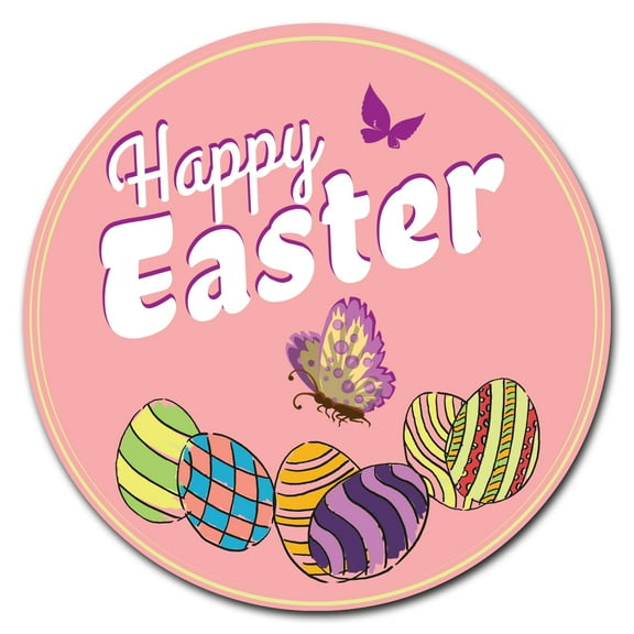 SignMission C-16-CIR-WS-Happy Easter 2 Corrugated Plastic Sign with Stakes 16 in. Circular - Happy Easter