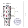 thumbnail image 2 of 40oz Christmas Tumbler with Reindeer and Plaid Pattern Lid Straw Double Wall Stainless Steel Cup Gifts, 2 of 4