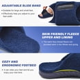 thumbnail image 4 of ONCAI Mens House Slippers Adjustable Straps Orthotic Plantar Fasciitis Open Toe Slides Sandals with Comfy Arch Support Slippers for man Slip-on Indoor Outdoor Rubber Sole Darkblue Size 9, 4 of 6