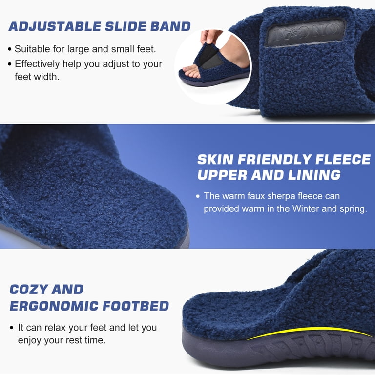 ONCAI Mens House Slippers Adjustable Straps Orthotic Plantar  display picture 1