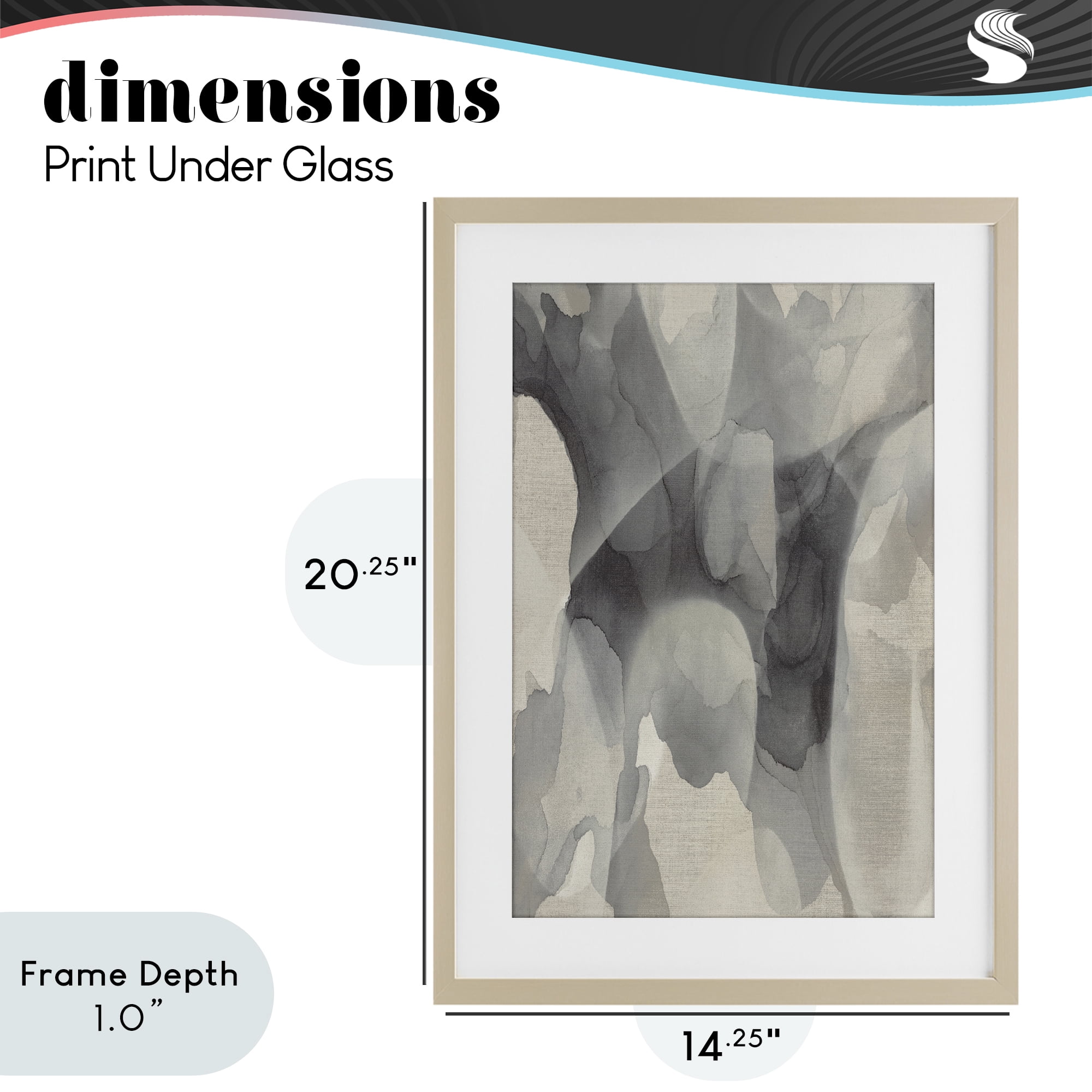 Stupell Industries Monochrome Watery Drips Birch Framed Print Under Glass, design by Kippi Leonard