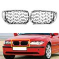 thumbnail image 1 of Front Kidney Chrome Mesh Grille Diamond Gauge Fits for BMW E46 4 Door 2002 - 2005 03 04 -, 1 of 4