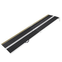 KFFKFF Mobile Accessibility Ramp, 10 ft with 800 lbs Load-Bearing, Anti-Slip Aluminum Collapsible Threshold Ramp, Compact Mobility Scooter Ramp Wheelchair Access, Disability Ramp for Household Steps