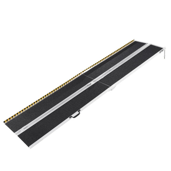 KFFKFF Mobile Accessibility Ramp, 10 ft with 800 lbs Load-Bearing, Anti-Slip Aluminum Collapsible Threshold Ramp, Compact Mobility Scooter Ramp Wheelchair Access, Disability Ramp