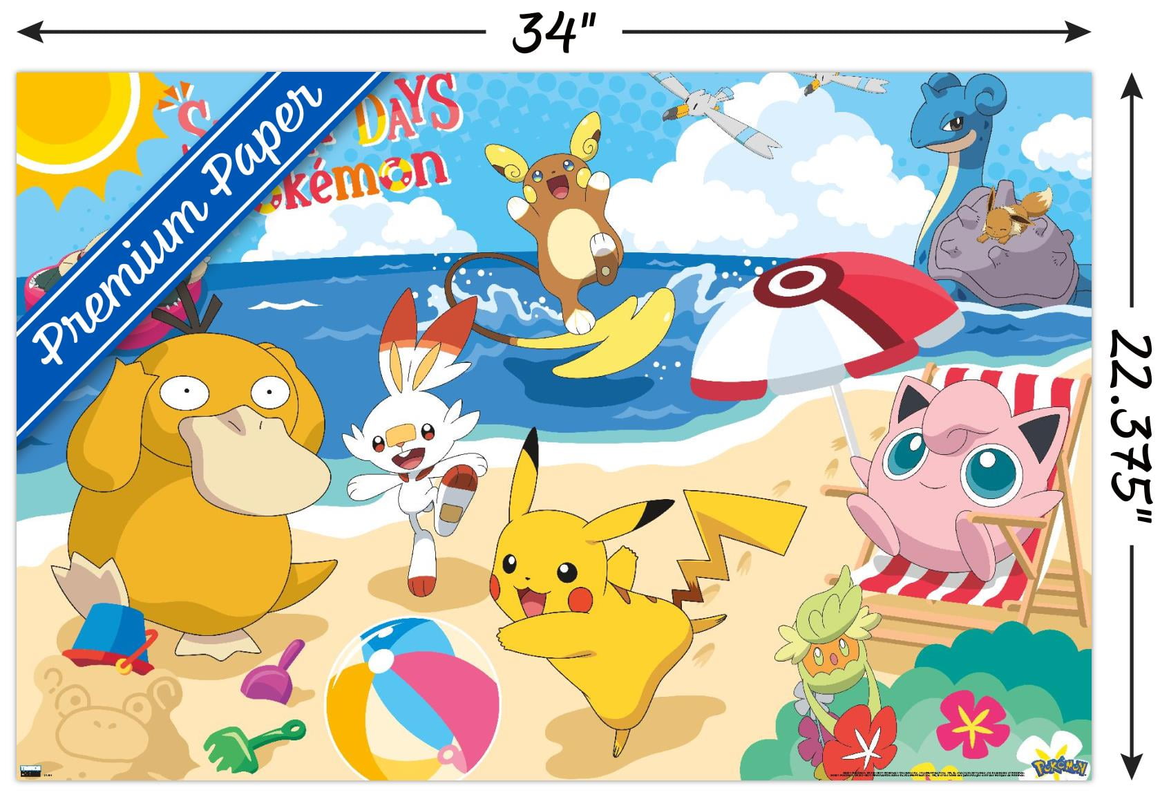 Pokémon - Beach Party Wall Poster, 22.375" x 34"