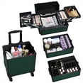 thumbnail image 4 of Renwick 4-in-1 Large Professional Folding Cosmetic Case with Brush Bag, Dark Green, 4 of 8