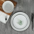 thumbnail image 2 of Mainstays 12-Piece Stoneware Dinnerware Set Black Rim, 2 of 5