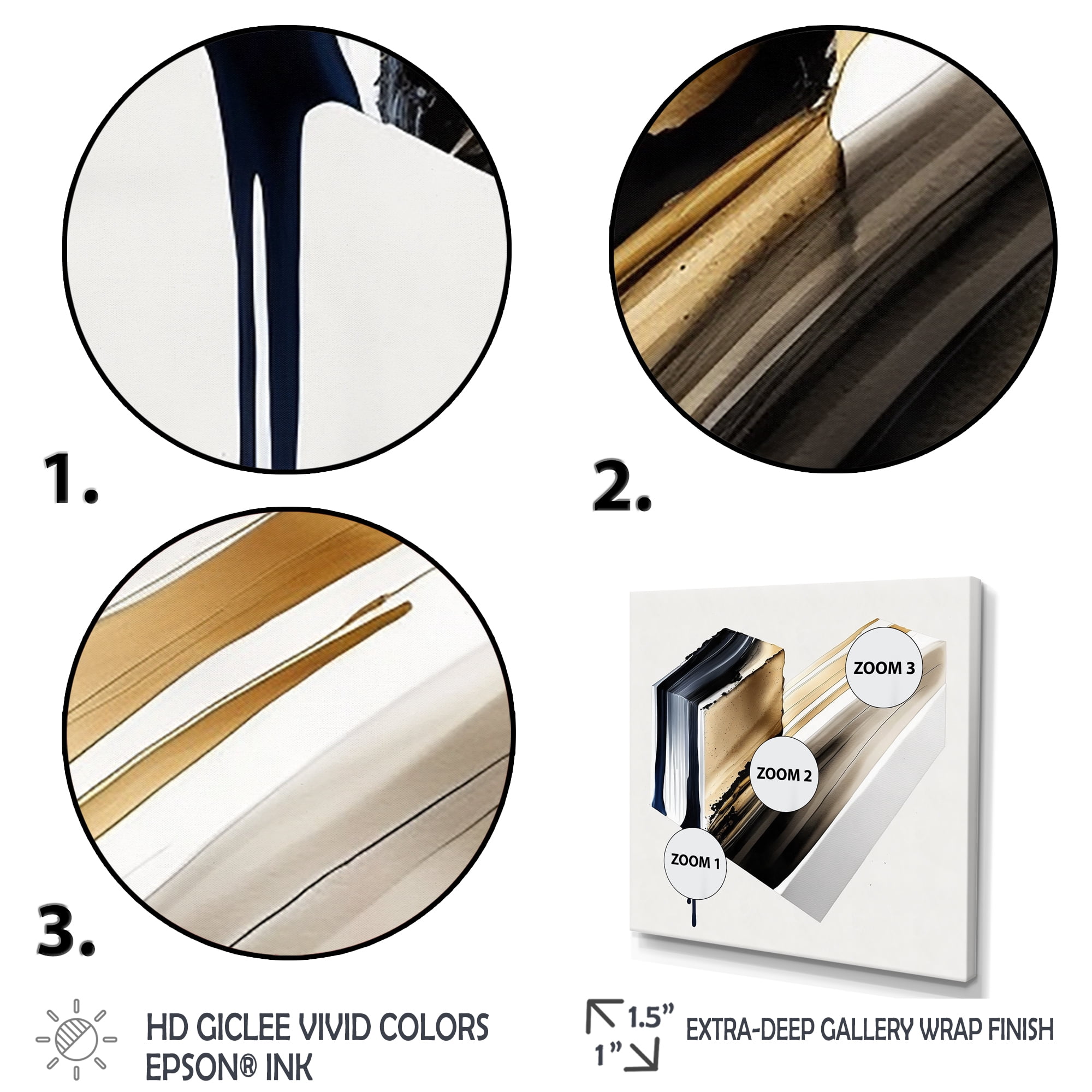 Designart Black And Gold Cubic Expression II Canvas Wall Art