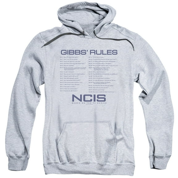 NCIS Men's Gibbs Rules Hooded Sweatshirt XX-Large Grey
