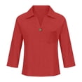 thumbnail image 3 of Endives Women's Cotton Linen Shirt Solid Color Long Sleeved Shirt Casual Daily Wear Comfortable Womens Blouse Summer Trendy S-5XL, 3 of 6