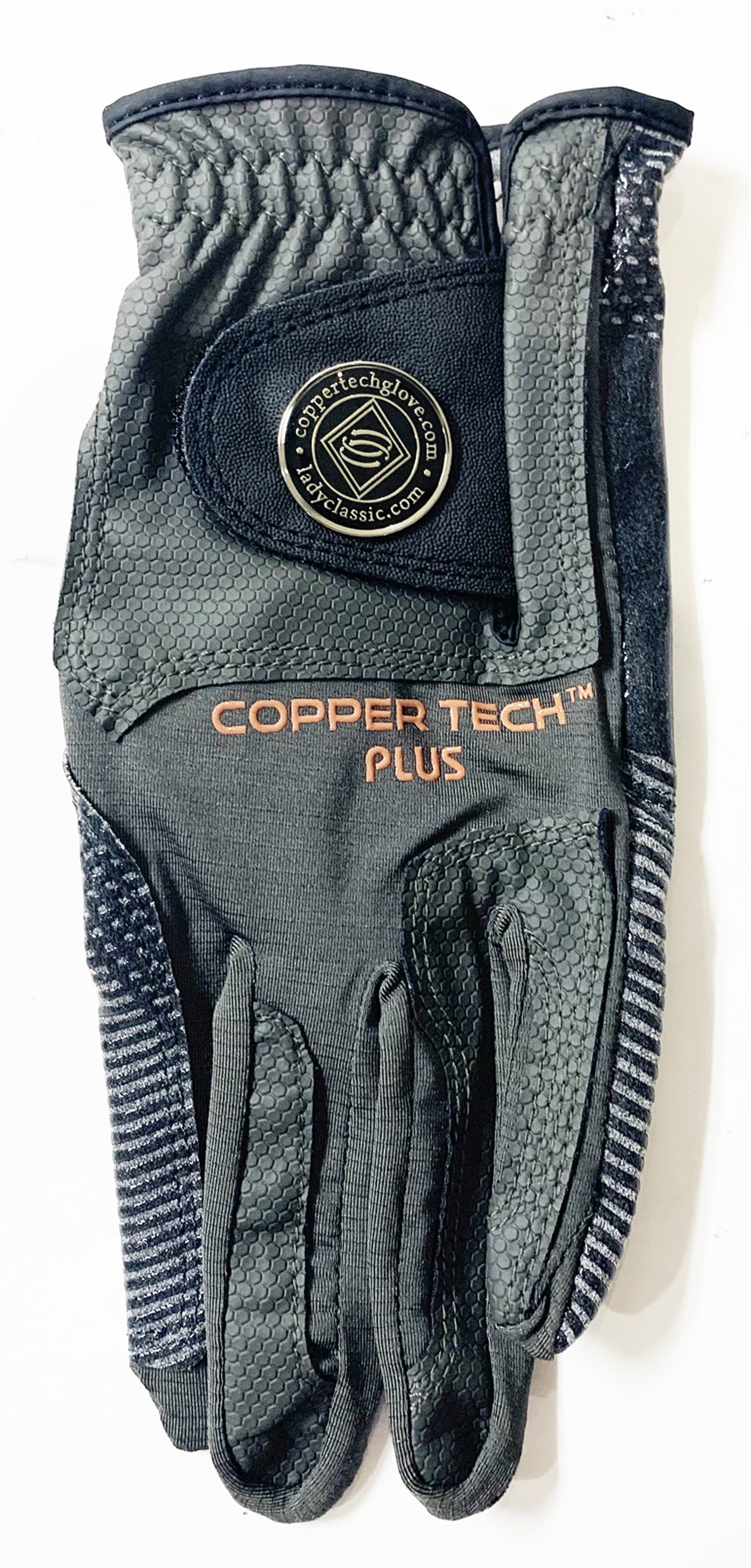 NEW Copper Tech Spider Grip Grey/Black Men's One Size Fits All Golf Glove