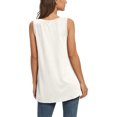 thumbnail image 2 of Qarigey Camiseta sin mangas para mujer Camiseta sin mangas con cuello en V Blusa con cuello en V Chaleco de color sólido Vestidos Blanco XXL, 2 of 6