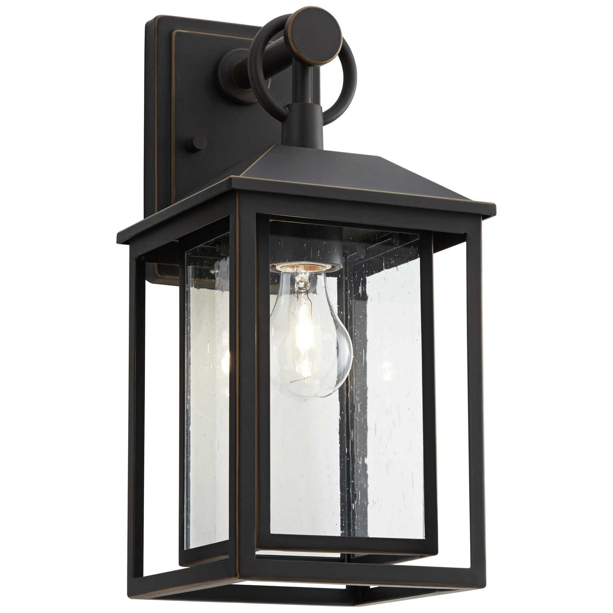John Timberland Califa Mission Outdoor Wall Light Fixture Bronze Metal 15 1/4" Textured Clear Glass for Post Exterior Barn Deck House Porch Yard Patio