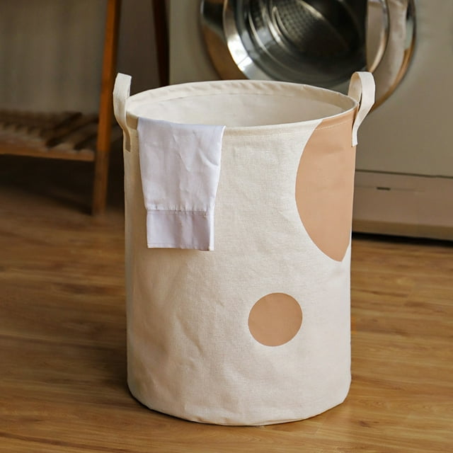 Dvkptbk Laundry Basket Large Capacity Cotton and Linen Cloth Dirty Clothes Basket Toys and Sundries Storage Bucket Multifunctional Foldable Thickened Storage Basket with Hand Strap