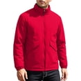 thumbnail image 3 of FRSASU Men's Full‑Zip Stand Collar Casual Jacket Wind‑Resistant Lightweight Coat with Big Flap Pockets Hiking Travel Outfits Red, 3 of 9