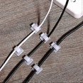 thumbnail image 3 of 100 Pieces Mini Outdoor Cable Clips with Adhesive Tapes Light Clips Decoration Clips Self Adhesive Hooks Wire Holder for Fairy Light (White, Small), 3 of 4