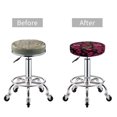 thumbnail image 5 of Round Bar Stool Seat Covers, Bright leopard lips black Elastic Round Chair Cover Stool Seat Slipcover Bar Stool Cushions Round Pad for 12-14 inch, 5 of 7