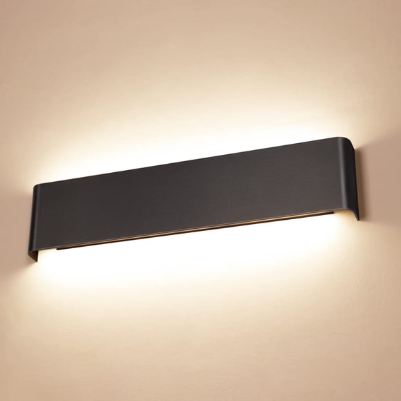 HORKEY - Lámpara de Pared Moderna 40cm, Lámparas de Aplique Negro, LED Barra Largo Clásico Accesorio de Lampara de Tocador de Para Baño, Dormitorio, Sala de