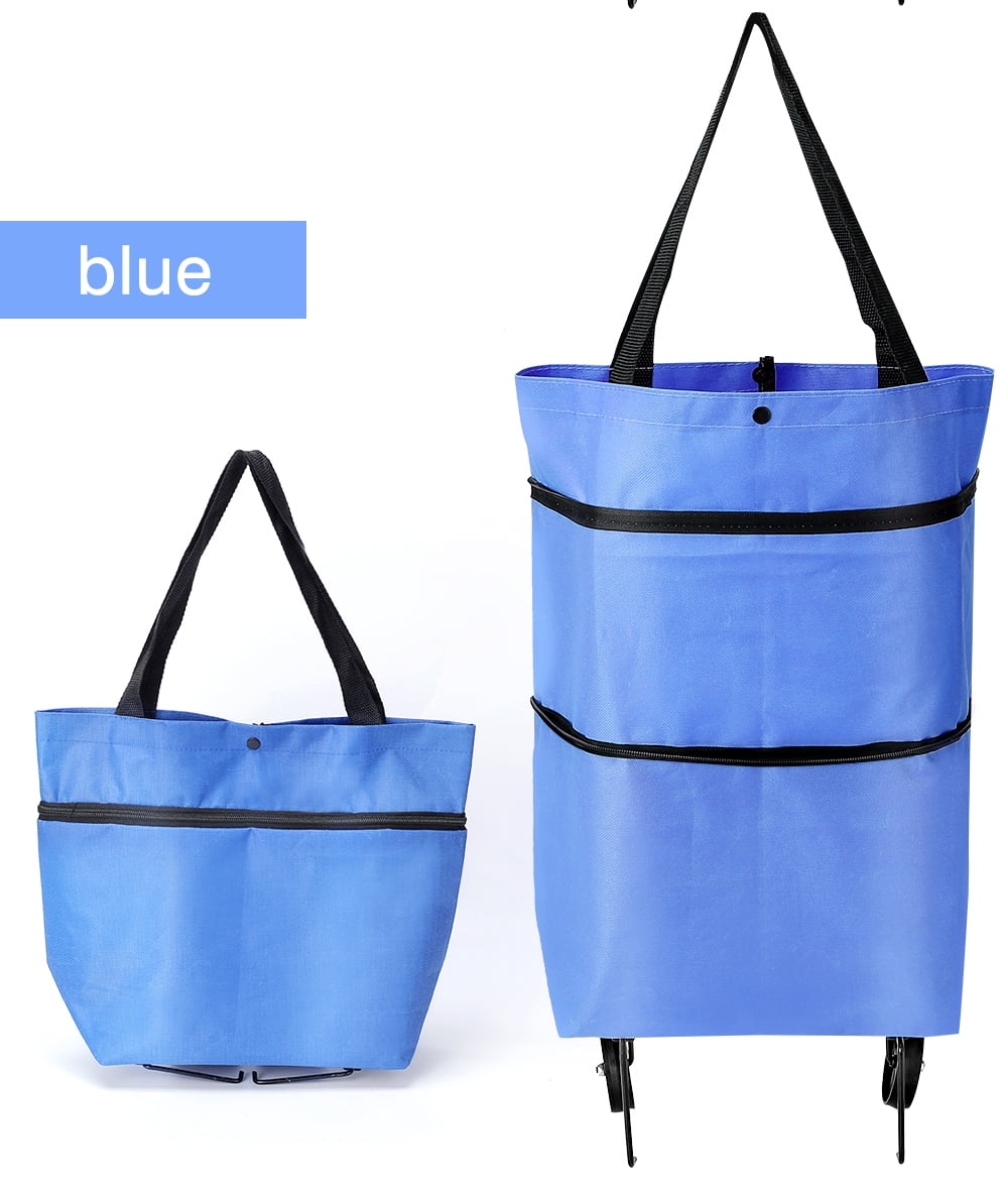 Folding Shopping Pull Cart Trolley Bag with Wheels Foldable Shopping