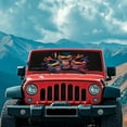 thumbnail image 3 of Uorisanigo Windshield Sun Shade for 2018-2025 Jeep Wrangler JL JLU & 2020-2025 Jeep Gladiator - Funny Hippie Frog Windshield Cover Sunshade for Wrangler Front Window Sun Visor Block UV Rays, 3 of 7