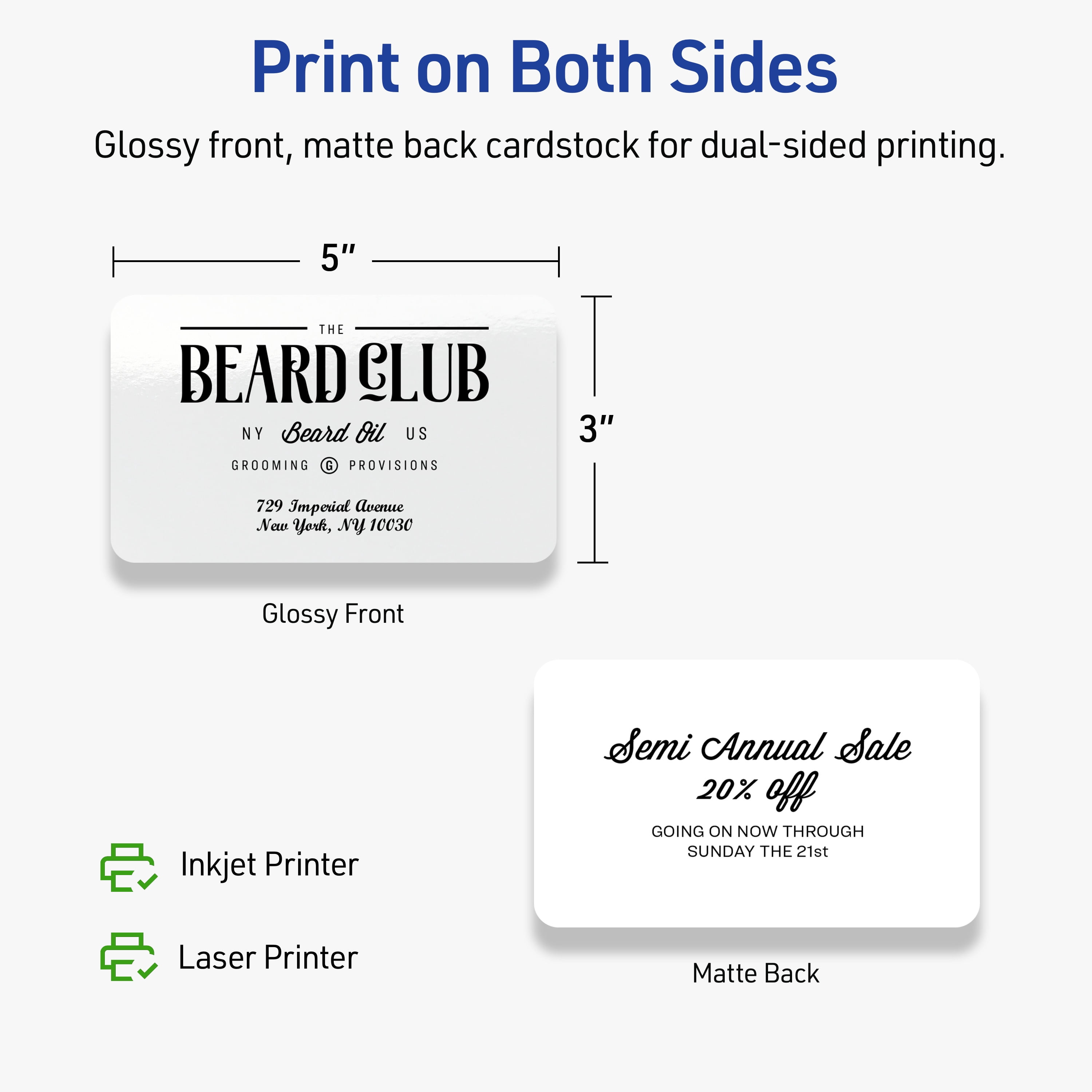 Avery Cards with Rounded Corners, 3" x 5", Glossy White, 150ct