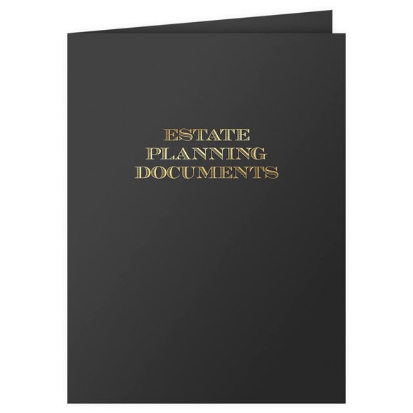 The Gallery Collection, 25 Count, Black, Estate Planning Documents Pocket Folders, Gold Foil Stamped, for Legal Professionals (9 x 12)