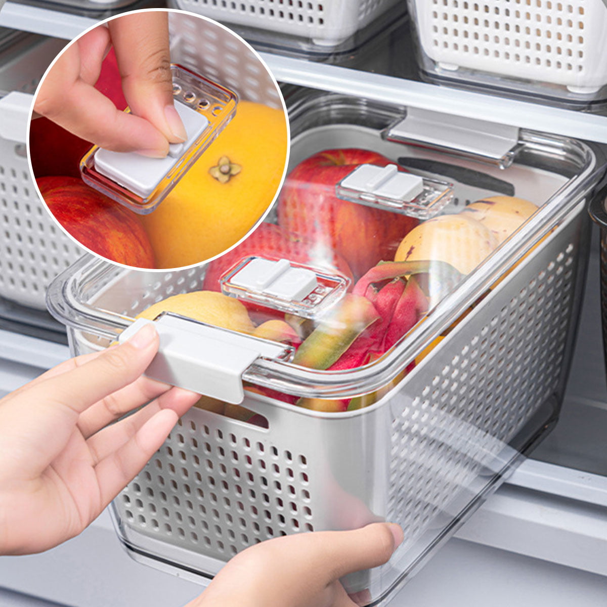 1pc 4-in-1 Multifunctional Fruit and Vegetable Storage Container with  Draining Crisper and Strainers - Keep Your Food Fresh and Organized in the  Kitch