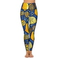 thumbnail image 4 of Lemon And Floral Leggings Fruit Print Gym Yoga Pants Push Up Vintage Sport Pants Pockets Elastic Design Yoga Legging, 4 of 6