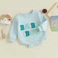 thumbnail image 2 of Bagilaanoe Newborn Baby Girl Boy Oversized Romper Sweatshirt Long Sleeve Bodysuits Letter Embroidery Pullover 3M 6M 12M 18M Infant Casual Tee Tops, 2 of 7