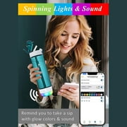 HANDYSPRING - 26 oz Smart Water Bottle with Reminder to Drink Water - Rechargeable - Switchable Lights and Sounds, Water Tracker with Straw, Track Your Sips, Smart Hydration Reminder (White)