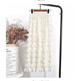 thumbnail image 4 of Falda plisada Midi de tul para mujer, falda acampanada, elástica, de cintura alta, con capas, de encaje, de gasa, 4 of 5