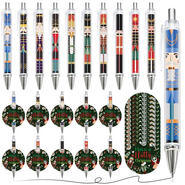 Juego de bolígrafos Jetec Nutcracker con tarjetas, paquete de 50