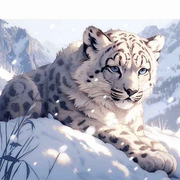 Paint by Number DIY Paint by Numbers Kit for Kids & Adults Beginner DIY Acrylic Painting Kits, 16x20 inch （Snow Leopard）