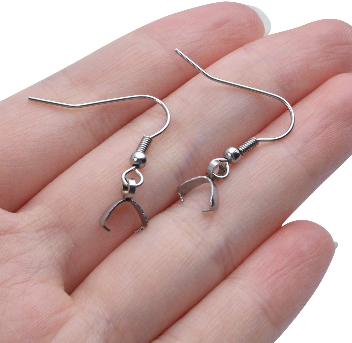50pcs/lot Anti Allergy Stainless Steel Earring Hooks Findings Hypoallergenic  Earrings Clasp Wire Supplies For Diy Jewelry Making