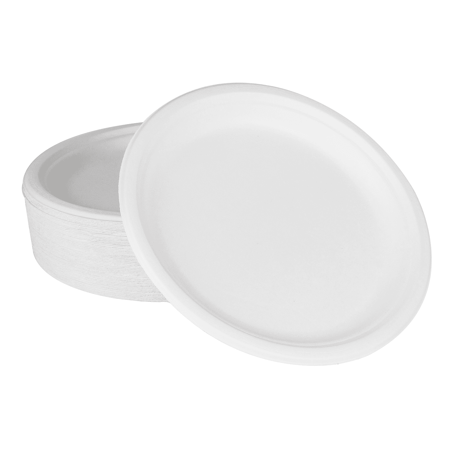 Karat Earth 10'' Paper Round Plates, Molded Fiber, White - 500 pcs