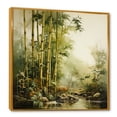 thumbnail image 2 of Designart "Vintage Bamboo Jungle Scene" Floral Framed Wall Art - Green Bamboo Entryway Framed Wall Art, 2 of 6