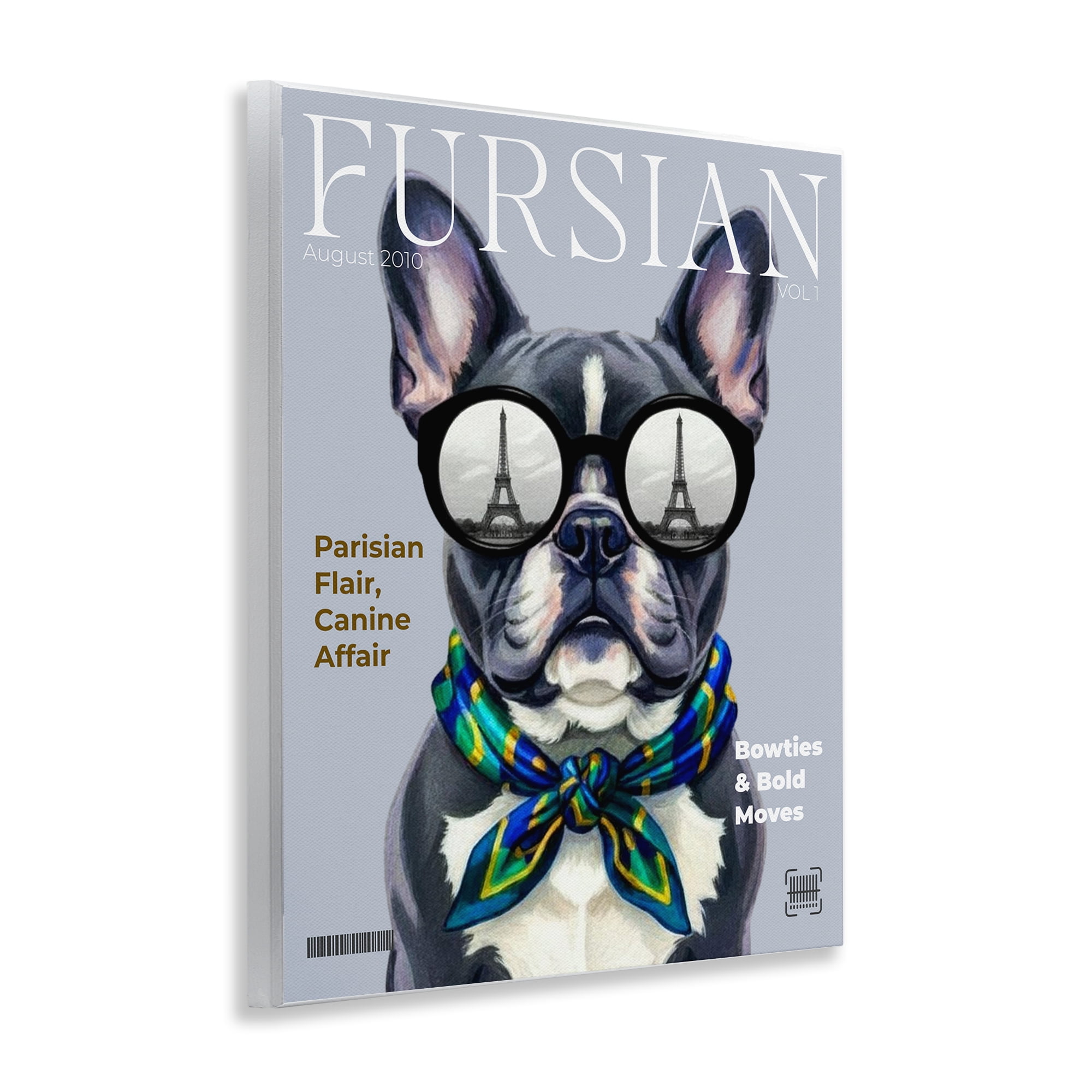 Stupell Industries Fursian Dog Fashion Magazine Wall Plaque Art, design by A Barefoot Stylist