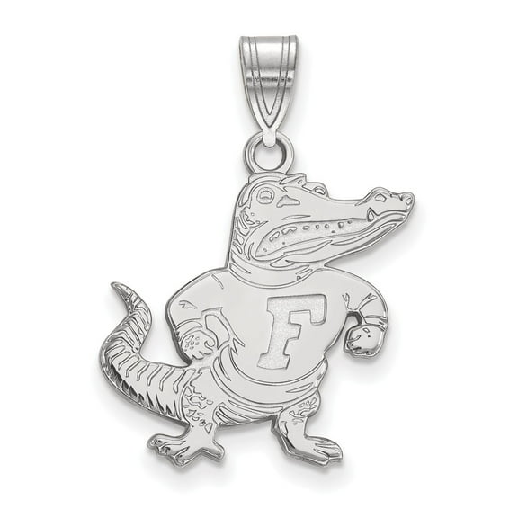 White Sterling Silver Charm Pendant Florida NCAA University Of 26 mm 19