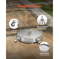 thumbnail image 5 of VEVOR 18" Pressure Washer Surface Cleaner, Stainless Steel Pressure Washer Attachments with 4 Wheels, 4000 Max PSI, 1/4 Quick Connector, 2 Spray Nozzles, 2 Extended Wands for Concrete, Patio, Deck, 5 of 9