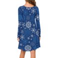 thumbnail image 6 of Wangmeiwg Christmas Dresses for Women Stylish Flowy T-Shirt Dress for Women Casual Comfort with Elegant Print Design and Relaxed Fit M Dark Blue, 6 of 7