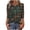 Black Dark Green Print, variant on Lmueinov 3/4 Length Sleeve Womens Tops Vintage Print Loose Fit Casual Boho Tops Crew Neck Flowy T-Shirts Vacation Outfits for Women Summer Fall Travel