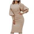 thumbnail image 1 of Birdeem Mode Femmes Printemps Aguichant Décontracté Col Rond Robe Longue Amincissante, 1 of 1