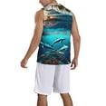 thumbnail image 2 of Pofeuu Hawaiian Ship Dolphin Print Basketball Jersey, Shirts for Men Youth Basketball Jersey Crew Neck-XX-Large, 2 of 6